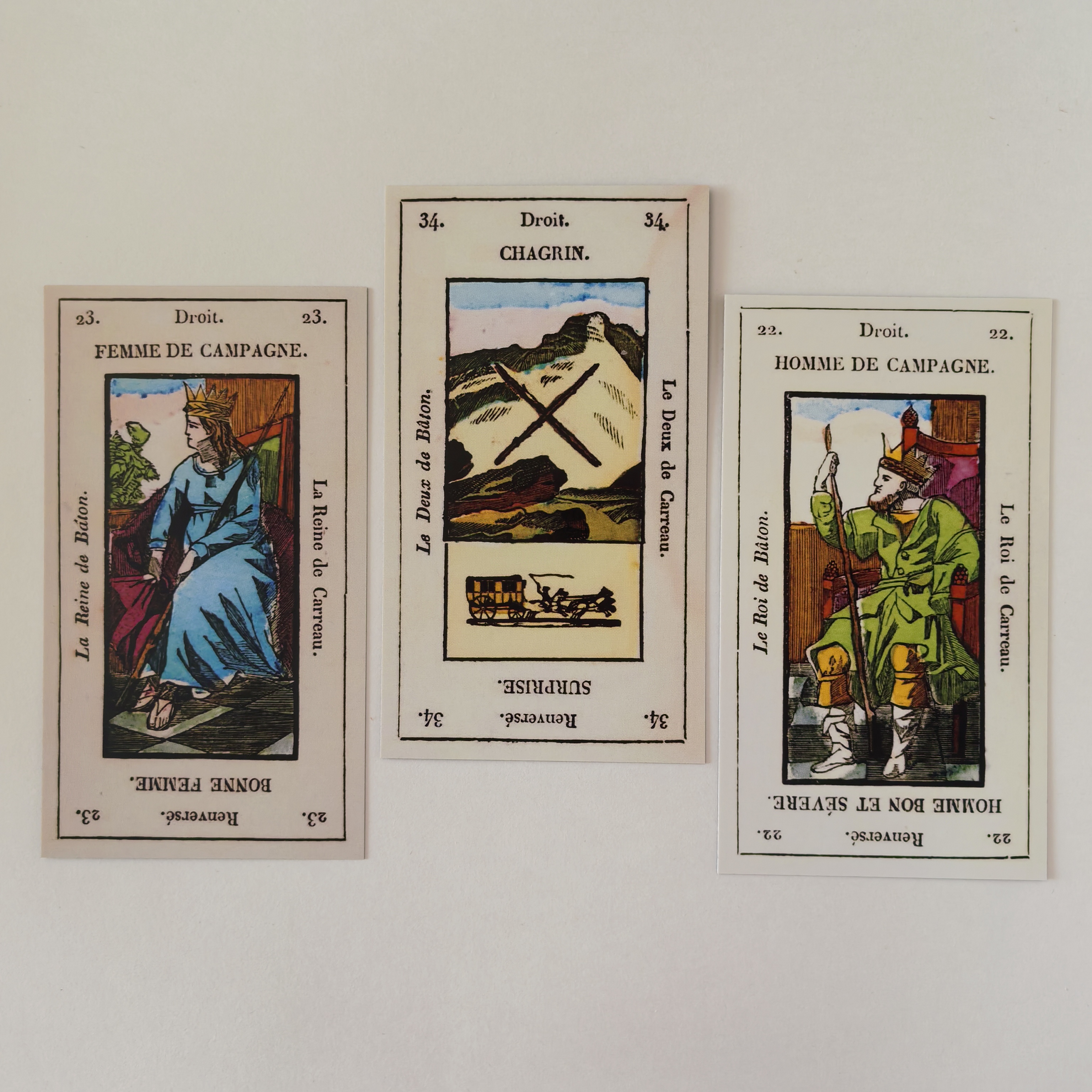 Jeu de Tarot de Fantaisie "egyptien" a enseignes italiennes dit Grand Etteilla II